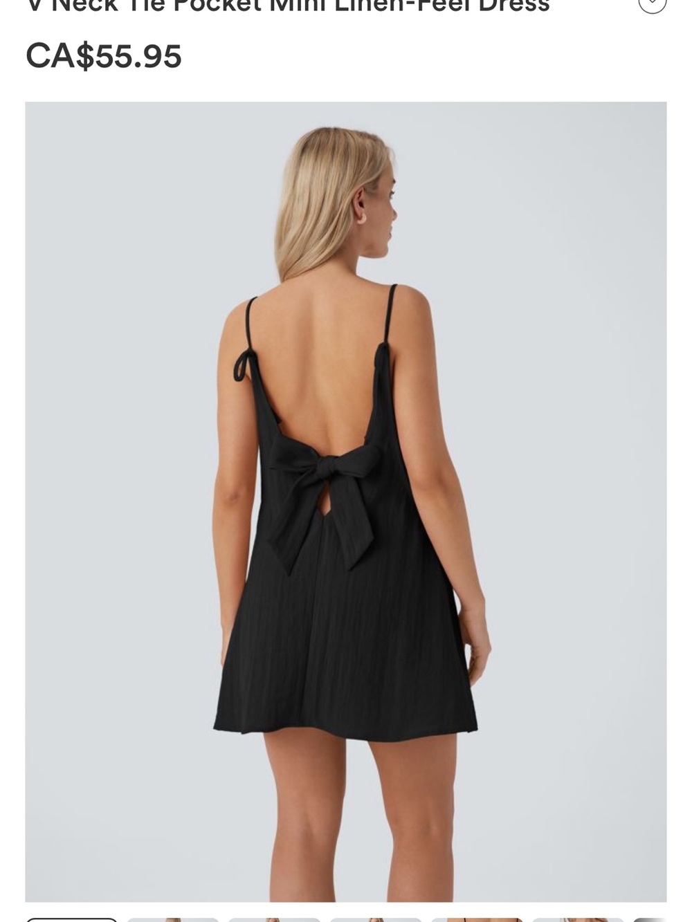 HALARA Black Tie-Back Mini Dress